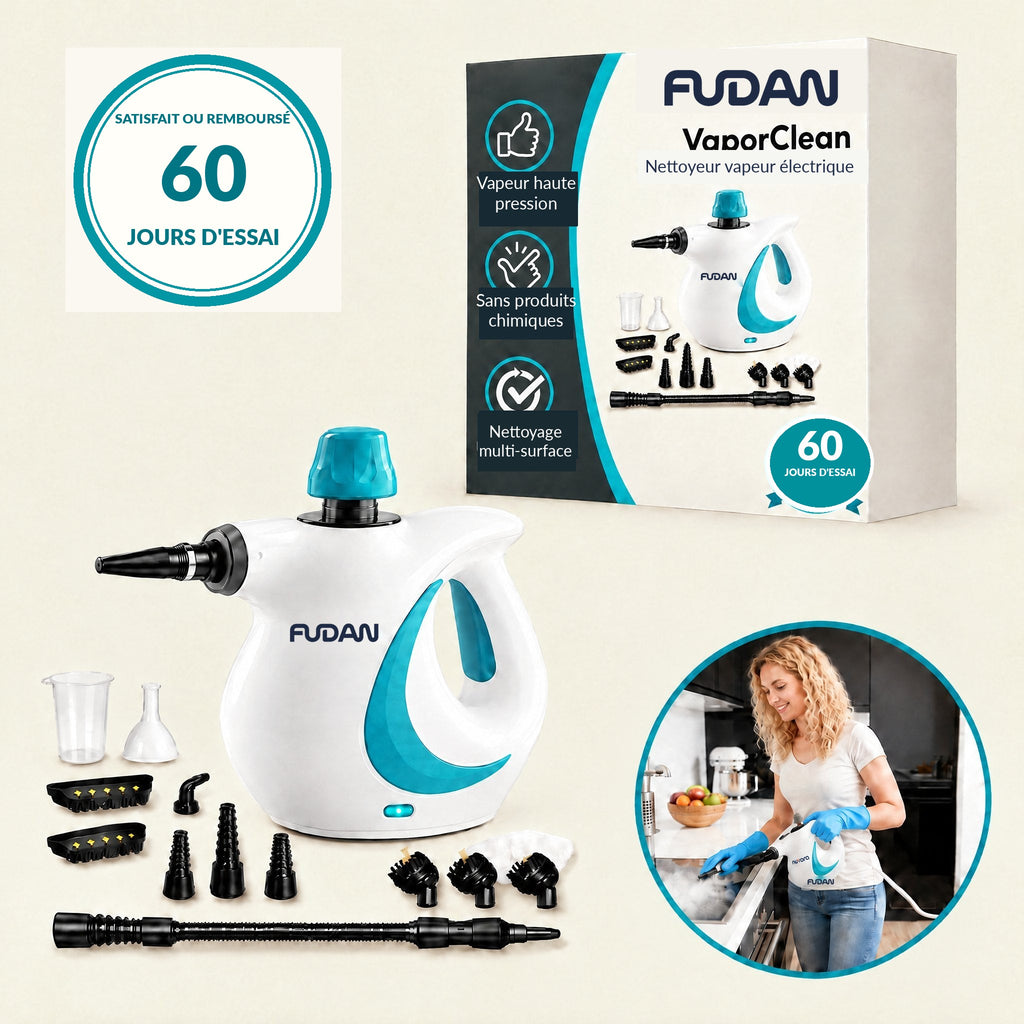 Coffret VaporClean FUDAN avec accessoires et garantie